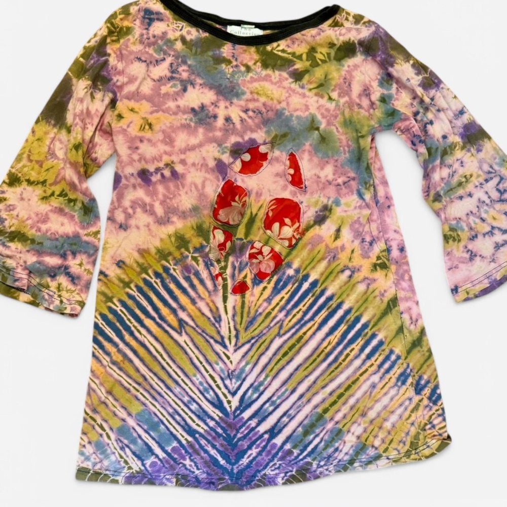 Hippie Tie Dye Shirt 3/4 sleeve